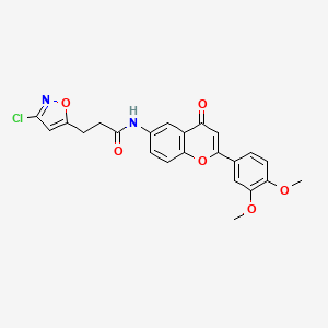 3-(3-chloro-1,2-oxazol-5-yl)-N-[2-(3,4-dimethoxyphenyl)-4-oxo-4H-chromen-6-yl]propanamide