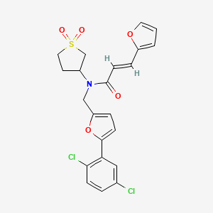 (2E)-N-{[5-(2,5-dichlorophenyl)furan-2-yl]methyl}-N-(1,1-dioxidotetrahydrothiophen-3-yl)-3-(furan-2-yl)prop-2-enamide