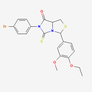 6-(4-Bromophenyl)-3-(4-ethoxy-3-methoxyphenyl)-5-sulfanylidene-hexahydroimidazolidino[1,5-c][1,3]thiazol-7-one