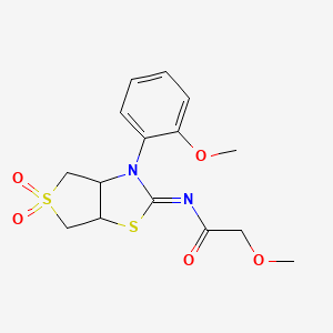 molecular formula C15H18N2O5S2 B12211619 2-methoxy-N-[(2Z)-3-(2-methoxyphenyl)-5,5-dioxidotetrahydrothieno[3,4-d][1,3]thiazol-2(3H)-ylidene]acetamide 