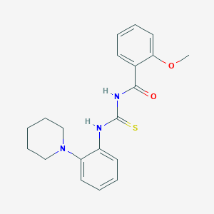 molecular formula C20H23N3O2S B1221163 2-methoxy-N-[[2-(1-piperidinyl)anilino]-sulfanylidenemethyl]benzamide 