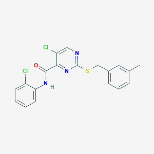 molecular formula C19H15Cl2N3OS B12211631 5-chloro-N-(2-chlorophenyl)-2-[(3-methylbenzyl)sulfanyl]pyrimidine-4-carboxamide 