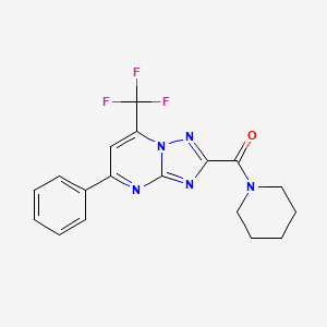 B1221168 [5-Phenyl-7-(trifluoromethyl)-[1,2,4]triazolo[1,5-a]pyrimidin-2-yl]-(1-piperidinyl)methanone CAS No. 5340-93-2