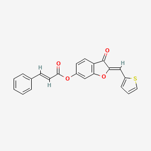 (2Z)-3-oxo-2-(thiophen-2-ylmethylidene)-2,3-dihydro-1-benzofuran-6-yl (2E)-3-phenylprop-2-enoate