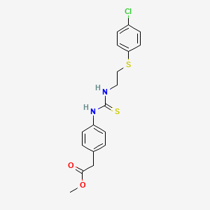 molecular formula C18H19ClN2O2S2 B12211720 Methyl {4-[({2-[(4-chlorophenyl)sulfanyl]ethyl}carbamothioyl)amino]phenyl}acetate 