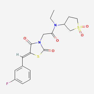 N-(1,1-dioxidotetrahydrothiophen-3-yl)-N-ethyl-2-[(5Z)-5-(3-fluorobenzylidene)-2,4-dioxo-1,3-thiazolidin-3-yl]acetamide