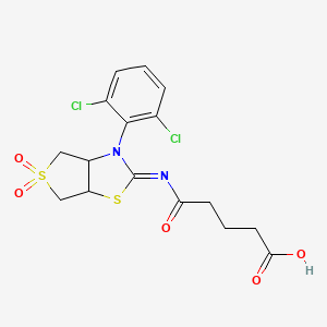 5-{[(2Z)-3-(2,6-dichlorophenyl)-5,5-dioxidotetrahydrothieno[3,4-d][1,3]thiazol-2(3H)-ylidene]amino}-5-oxopentanoic acid