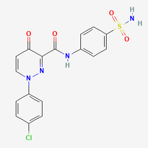 molecular formula C17H13ClN4O4S B12211753 1-(4-chlorophenyl)-4-oxo-N-(4-sulfamoylphenyl)-1,4-dihydropyridazine-3-carboxamide 