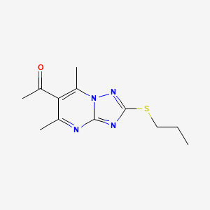 1-[5,7-Dimethyl-2-(propylsulfanyl)[1,2,4]triazolo[1,5-a]pyrimidin-6-yl]ethanone