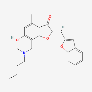 (2Z)-2-(1-benzofuran-2-ylmethylidene)-7-{[butyl(methyl)amino]methyl}-6-hydroxy-4-methyl-1-benzofuran-3(2H)-one