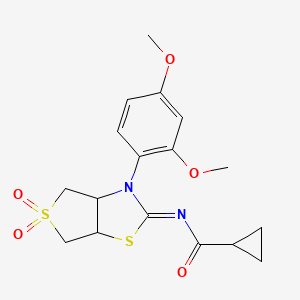 N-[(2Z)-3-(2,4-dimethoxyphenyl)-5,5-dioxidotetrahydrothieno[3,4-d][1,3]thiazol-2(3H)-ylidene]cyclopropanecarboxamide