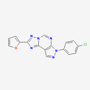 2-[3-(4-Chlorophenyl)-6-hydropyrazolo[5,4-d]1,2,4-triazolo[1,5-e]pyrimidin-8-y l]furan