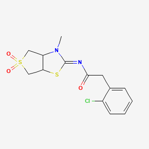 2-(2-chlorophenyl)-N-[(2Z)-3-methyl-5,5-dioxidotetrahydrothieno[3,4-d][1,3]thiazol-2(3H)-ylidene]acetamide