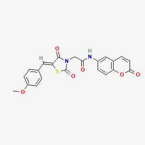 2-[(5Z)-5-(4-methoxybenzylidene)-2,4-dioxo-1,3-thiazolidin-3-yl]-N-(2-oxo-2H-chromen-6-yl)acetamide