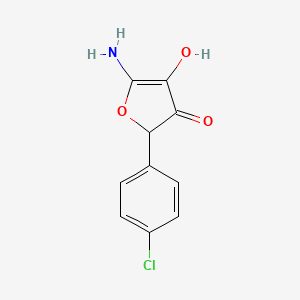 molecular formula C10H8ClNO3 B12211858 2-(4-Chloro-phenyl)-5-imino-2,5-dihydro-furan-3,4-diol 