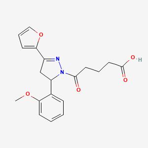 molecular formula C19H20N2O5 B12211884 5-[3-(furan-2-yl)-5-(2-methoxyphenyl)-4,5-dihydro-1H-pyrazol-1-yl]-5-oxopentanoic acid 