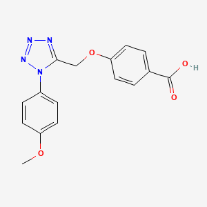 molecular formula C16H14N4O4 B12211886 4-{[1-(4-Methoxyphenyl)-1,2,3,4-tetraazol-5-yl]methoxy}benzoic acid 