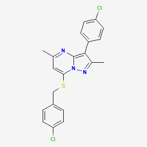 7-[(4-Chlorobenzyl)sulfanyl]-3-(4-chlorophenyl)-2,5-dimethylpyrazolo[1,5-a]pyrimidine