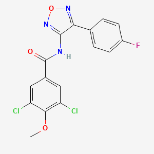 molecular formula C16H10Cl2FN3O3 B12211915 3,5-dichloro-N-[4-(4-fluorophenyl)-1,2,5-oxadiazol-3-yl]-4-methoxybenzamide 