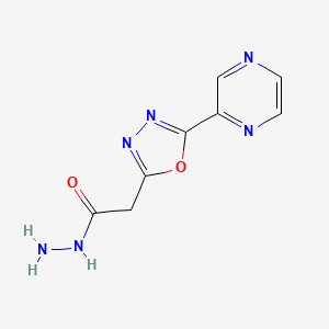 molecular formula C8H8N6O2 B12211926 2-[5-(Pyrazin-2-yl)-1,3,4-oxadiazol-2-yl]acetohydrazide 