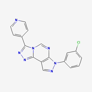 molecular formula C17H10ClN7 B12211961 3-(3-Chlorophenyl)-7-(4-pyridyl)-6-hydropyrazolo[5,4-d]1,2,4-triazolo[4,3-e]py rimidine 