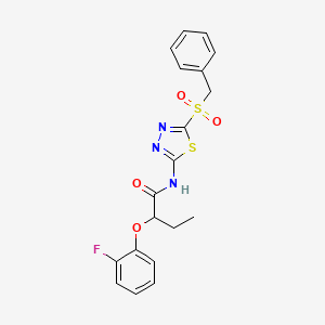 N-(5-(benzylsulfonyl)-1,3,4-thiadiazol-2-yl)-2-(2-fluorophenoxy)butanamide