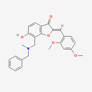 molecular formula C26H25NO5 B12212019 (2Z)-7-{[benzyl(methyl)amino]methyl}-2-(2,4-dimethoxybenzylidene)-6-hydroxy-1-benzofuran-3(2H)-one 