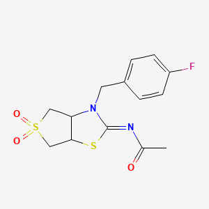 N-[(2E)-3-(4-fluorobenzyl)-5,5-dioxidotetrahydrothieno[3,4-d][1,3]thiazol-2(3H)-ylidene]acetamide