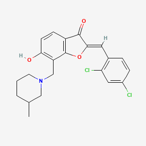 (2Z)-2-(2,4-dichlorobenzylidene)-6-hydroxy-7-[(3-methylpiperidin-1-yl)methyl]-1-benzofuran-3(2H)-one