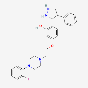 molecular formula C27H31FN4O2 B12212046 5-[2-[4-(2-Fluorophenyl)piperazin-1-yl]ethoxy]-2-(4-phenylpyrazolidin-3-yl)phenol 