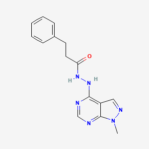 molecular formula C15H16N6O B12212052 N'-(1-methyl-1H-pyrazolo[3,4-d]pyrimidin-4-yl)-3-phenylpropanehydrazide 