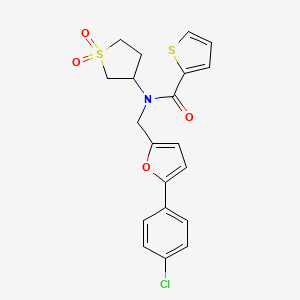 molecular formula C20H18ClNO4S2 B12212079 N-{[5-(4-chlorophenyl)furan-2-yl]methyl}-N-(1,1-dioxidotetrahydrothiophen-3-yl)thiophene-2-carboxamide 