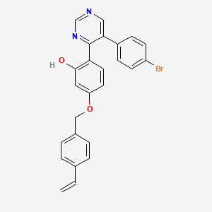 molecular formula C25H19BrN2O2 B12212083 2-[5-(4-Bromophenyl)pyrimidin-4-yl]-5-[(4-ethenylbenzyl)oxy]phenol 