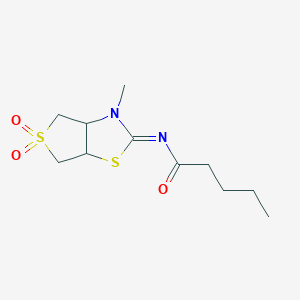 (Z)-N-(3-methyl-5,5-dioxidotetrahydrothieno[3,4-d]thiazol-2(3H)-ylidene)pentanamide