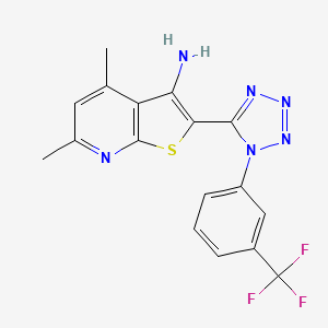 4,6-dimethyl-2-{1-[3-(trifluoromethyl)phenyl]-1H-tetrazol-5-yl}thieno[2,3-b]pyridin-3-amine