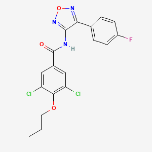 molecular formula C18H14Cl2FN3O3 B12212109 3,5-dichloro-N-[4-(4-fluorophenyl)-1,2,5-oxadiazol-3-yl]-4-propoxybenzamide 