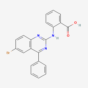 molecular formula C21H14BrN3O2 B12212118 2-[(6-Bromo-4-phenylquinazolin-2-yl)amino]benzoic acid 