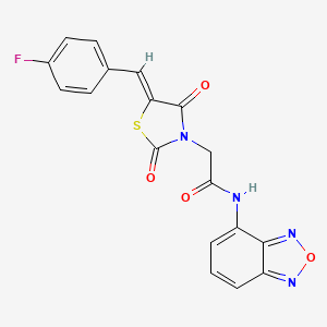 molecular formula C18H11FN4O4S B12212120 N-(2,1,3-benzoxadiazol-4-yl)-2-[(5Z)-5-(4-fluorobenzylidene)-2,4-dioxo-1,3-thiazolidin-3-yl]acetamide 