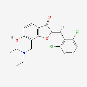 molecular formula C20H19Cl2NO3 B12212127 (2Z)-2-(2,6-dichlorobenzylidene)-7-[(diethylamino)methyl]-6-hydroxy-1-benzofuran-3(2H)-one 