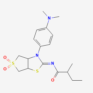 N-[(2E)-3-[4-(dimethylamino)phenyl]-5,5-dioxidotetrahydrothieno[3,4-d][1,3]thiazol-2(3H)-ylidene]-2-methylbutanamide