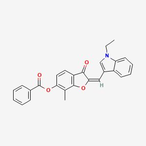 2-[(1-Ethylindol-3-yl)methylene]-7-methyl-3-oxobenzo[3,4-b]furan-6-yl benzoate