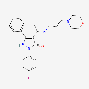 (4Z)-2-(4-fluorophenyl)-4-(1-{[3-(morpholin-4-yl)propyl]amino}ethylidene)-5-phenyl-2,4-dihydro-3H-pyrazol-3-one