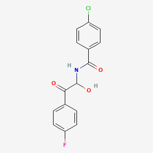 4-chloro-N-[2-(4-fluorophenyl)-1-hydroxy-2-oxoethyl]benzamide