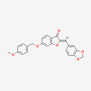 (2Z)-2-(1,3-benzodioxol-5-ylmethylidene)-6-[(4-methoxybenzyl)oxy]-1-benzofuran-3(2H)-one