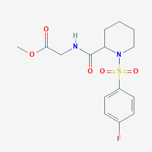 molecular formula C15H19FN2O5S B12212183 Glycine, N-[[1-[(4-fluorophenyl)sulfonyl]-2-piperidinyl]carbonyl]-, methyl ester CAS No. 1236256-97-5