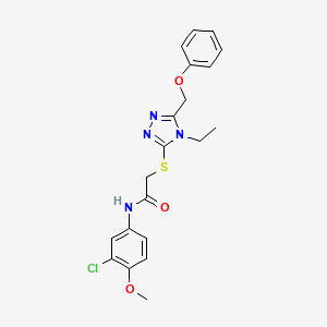 molecular formula C20H21ClN4O3S B12212194 N-(3-chloro-4-methoxyphenyl)-2-{[4-ethyl-5-(phenoxymethyl)-4H-1,2,4-triazol-3-yl]sulfanyl}acetamide 