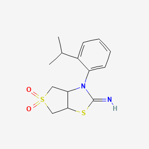 molecular formula C14H18N2O2S2 B12212204 3-(2-Isopropylphenyl)tetrahydrothieno[3,4-d][1,3]thiazol-2(3h)-imine 5,5-dioxide 