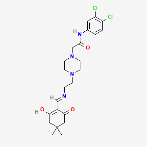 N-(3,4-dichlorophenyl)-2-[4-(2-{[(4,4-dimethyl-2,6-dioxocyclohexylidene)methyl]amino}ethyl)piperazinyl]acetamide