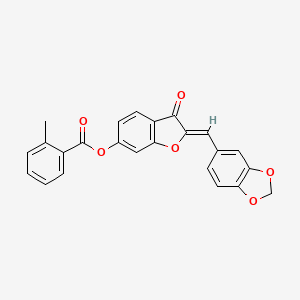 (2Z)-2-(1,3-benzodioxol-5-ylmethylidene)-3-oxo-2,3-dihydro-1-benzofuran-6-yl 2-methylbenzoate