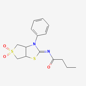 (Z)-N-(5,5-dioxido-3-phenyltetrahydrothieno[3,4-d]thiazol-2(3H)-ylidene)butyramide